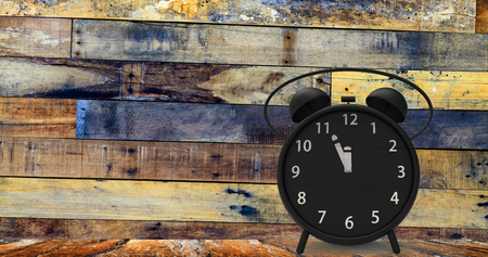 The 3d rendering of alarm clock with little minutes to twelve o'clockの写真素材