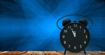 The 3d rendering of alarm clock with little minutes to twelve o'clockの写真素材