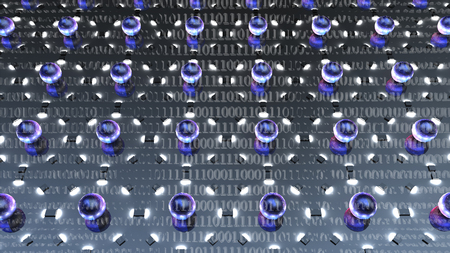 The 3d rendering of impression lot of atom with electrons