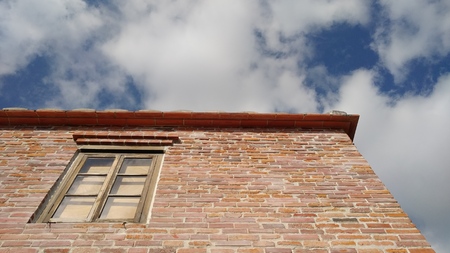 The An old window of an old house with old color