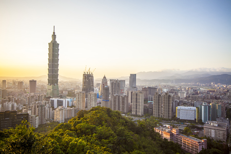 The scene of Taipei 101 building and Taipei city, Taiwanの写真素材