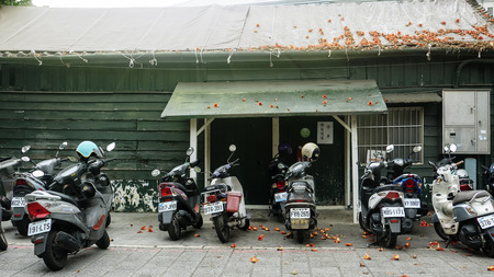 Beimen Railway Station, Chiayi - 23 Feb, 2019: Alishan Railway, has drawn a period of ups and downs of forestry stories. After the bustling, what happened is the memories of the scene.のeditorial素材