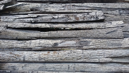 The Wall made of old Chinese wood with crach on itの写真素材