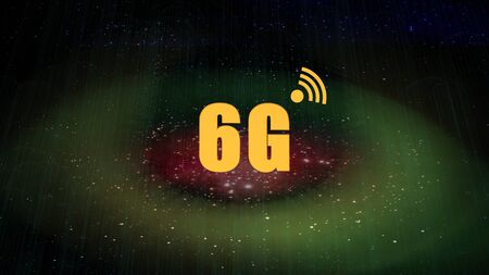 The 3d rendering of new generation of high-speed mobile technology for connecting Internet 6Gの写真素材