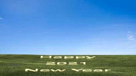 3d rendering of 2021 Happy New Year