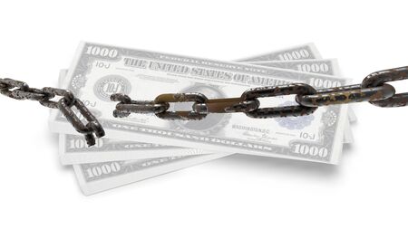 The 3d rendering of menoy supply chain brokenの写真素材