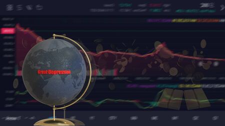 The 3d rendering of great depression with unclear curve for BGの写真素材