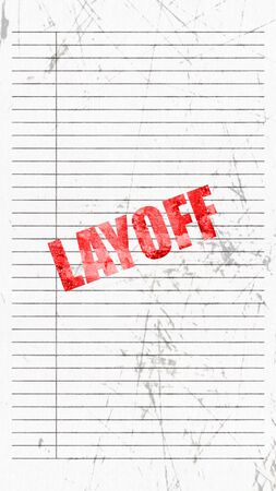 The 3d rendering of layoff wording with line paperの写真素材
