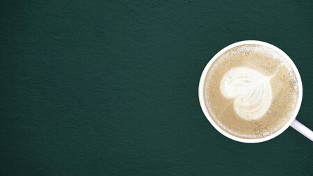 The 3d rendering of coffee with nice flower foam on the tableの写真素材