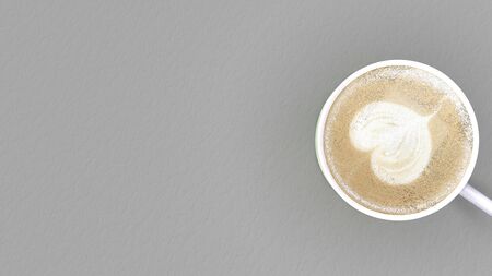 The 3d rendering of coffee with nice flower foam on the tableの写真素材