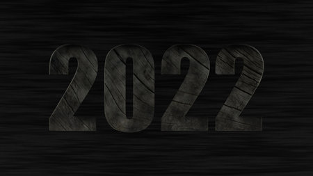 The 3d rendering of happy New Year 2022 design