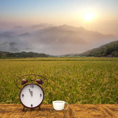 The 3d rendering of Vintage classic alarm clock , Time management concept