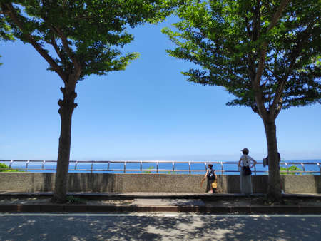 The Cliffs and ocean views in Taiwan along Highway 11 from Hualien to Taitungの写真素材