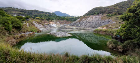 Sulfur Valley, Taiwan-Nov, 3 2021: Sulfur Valley in Yangmingshan National Park, Taiwan