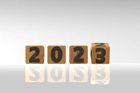 3d rendering of Start to new year 2023 plans, goals, objectivesの写真素材