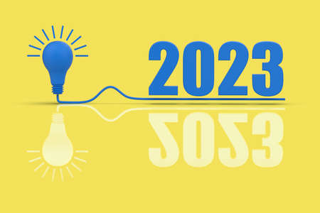 3d rendering of Start to new year 2023 plans, goals, objectives