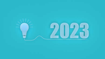 3d rendering of Start to new year 2023 plans, goals, objectives