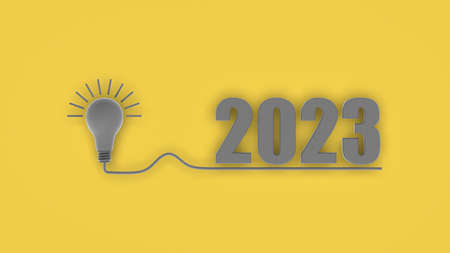 3d rendering of Start to new year 2023 plans, goals, objectives