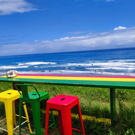 The Dulan Sea Viewing Platform, Taitung, enjoy the beautiful coastline of Taitungの写真素材