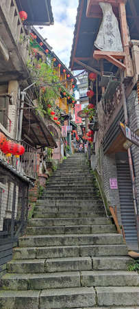 Jioufen village, Taipei - APR 24, 2022 : Beatutiful view of Jioufen village, New Taipei City, Taiwanのeditorial素材