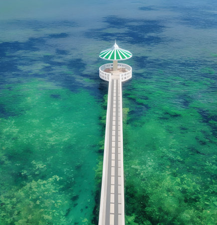 The Jetty at the beach with nice sky - ai generatedの素材