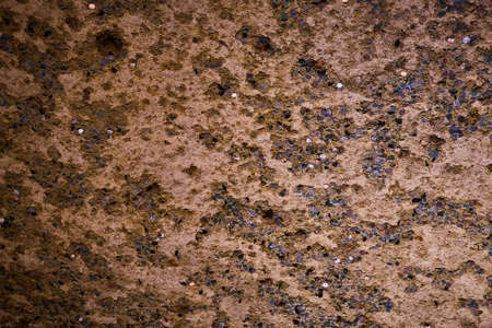 Texture of rock in cave stuck with hundreds of penniesの写真素材