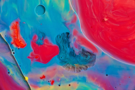 Abstract super nova sun in galaxy art with oil on milk river cosmic colorful background assetの写真素材