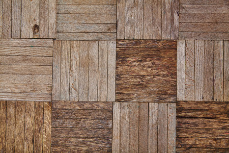 Rustic Herringbone Parquet Wood Texture in Natural Brownsの写真素材