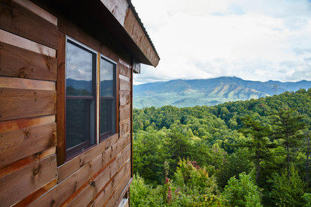 Rustic Cabin Retreat with Mountain View, Smoky Mountainsの写真素材