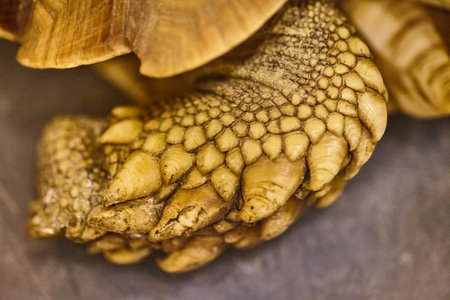 Tortoise Foot Texture Close-Up - Reptile Scale Detailの写真素材