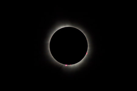 Total Solar Eclipse with Corona and Bailys Beads, Spiceland, Indiana
