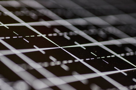 Abstract Geometric Grid with Bokeh Effect and Angled Perspective