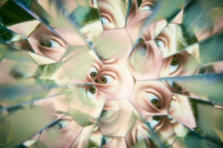 Kaleidoscopic Human Eye Pattern Abstract Psychotic Vision Reflections