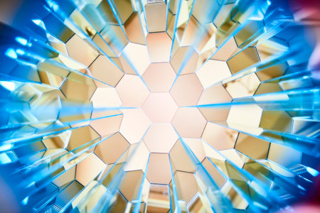 Kaleidoscopic Geometric Prism Tunnel - Abstract Art