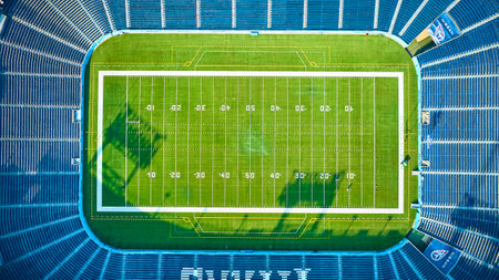Aerial View of Empty Nissan Stadium Nashville Symmetrical Designの写真素材