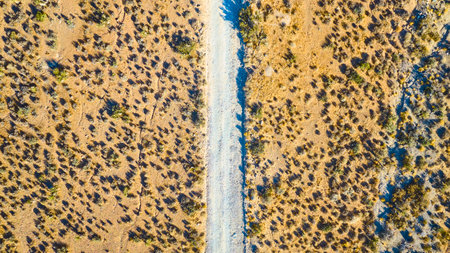 Aerial of Desert Road Red Rock Canyon Patternsの写真素材
