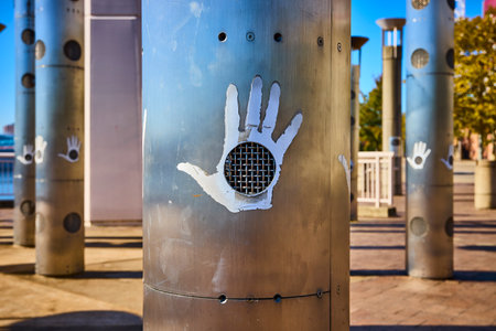 Interactive Urban Art Installation with Handprints Cincinnati Daytime Perspective