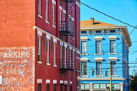 Urban Contrast in Over-The-Rhine Cincinnati Street View