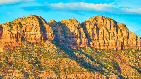 Aerial of Rugged Mountain Range at Golden Hour in Utah