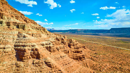 Aerial of Gooseberry Mesa Rocky Cliffs and Desert Vistaの写真素材