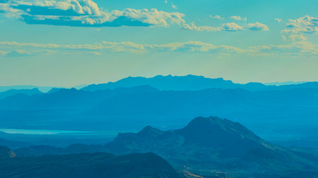 Aerial Nevada Mountain Layers and Desert Valley at Gold Butte National Monument