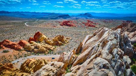 Aerial Gold Butte National Monument Whitney Pocket Desert Road Nevada