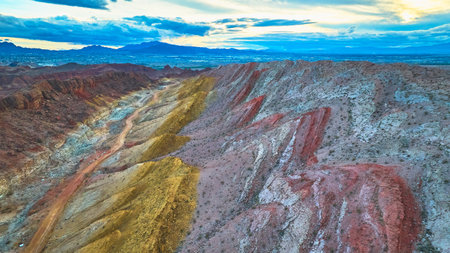 Aerial Lava Butte Red Rock Formations and Desert Landscape Near Las Vegas Nevada