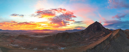 Aerial Lava Butte Sunrise Panorama Mountain Landscape Nevada