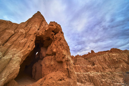 Cathedral Gorge Cave Entrance Dramatic Rock Formations Nevada Desert Landscape