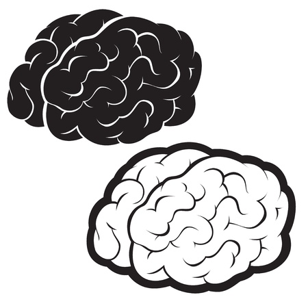 Brains, Silhouette Illustrationのイラスト素材