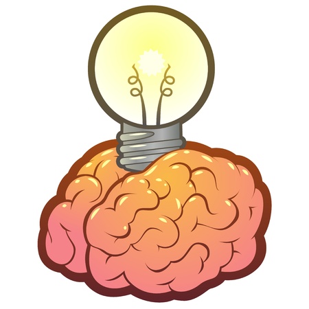 Lightbulb Brain Idea for Ideas or Inspiration, のイラスト素材