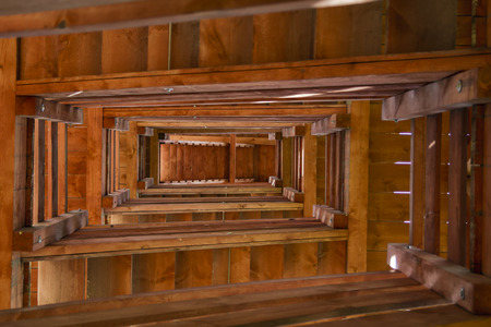 Dangerous stairs leading to the observation towersの写真素材