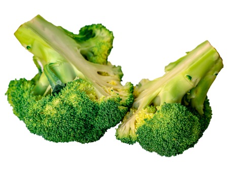 green cabbage broccoli isolated on white background