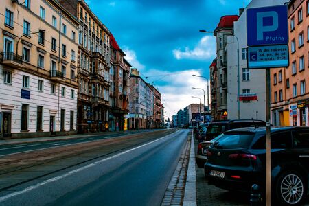 Wroclaw, Poland, September 10, 2017: the streets of the old town in the early morningのeditorial素材